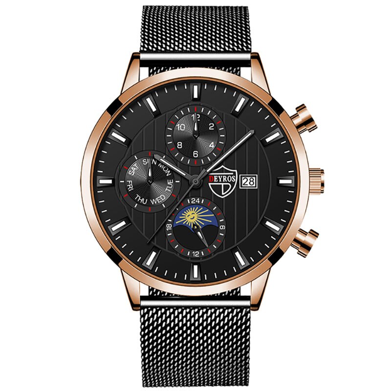 uhren herren Luxus Neue Herren Business Uhren Edelstahl Mesh Gürtel Quarz Armbanduhr Männer Sport Armband Casual Leucht Uhr Uhr